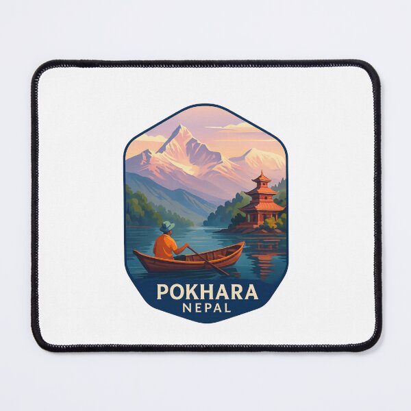 Item preview, Tranquil Waters of Phewa Lake with Annapurna Range, Pokhara, Nepal designed and sold by Places On Earth.