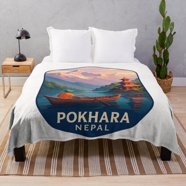 Item preview,  Tranquil Waters of Phewa Lake with Annapurna Range, Pokhara, Nepal designed and sold by Places On Earth.