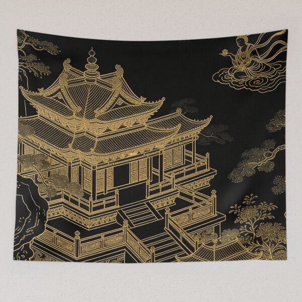 Item preview, Celestial Golden Palace and Floating Goddess Night Scene designed and sold by zzz888.