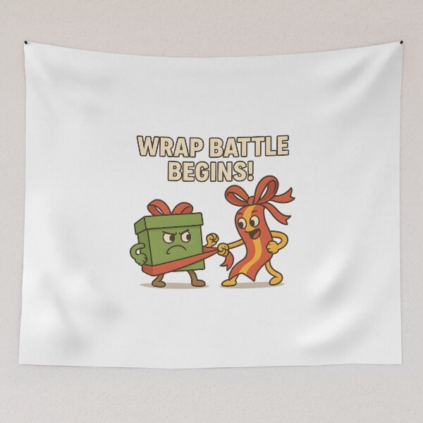 Item preview, Heated Rivalry Christmas – Gift Box vs Ribbon Wrap Battle Cartoon designed and sold by Sitred123.