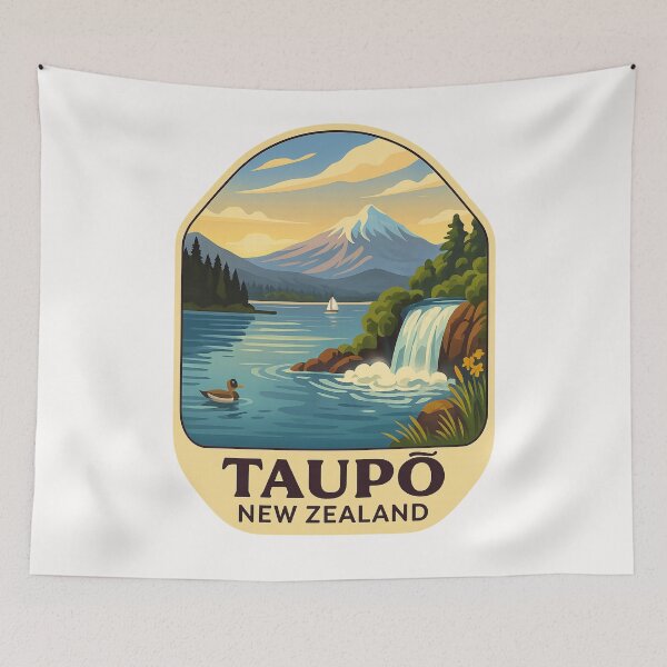 Item preview,  Lake Taupō and Mount Ruapehu in Waikato, New Zealand designed and sold by Places On Earth.