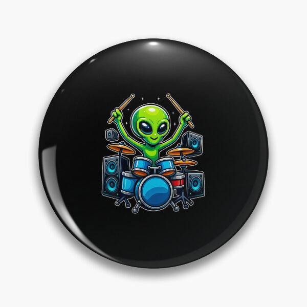 Item preview, Funny Alien Playing Drums Space Music Lover Drum designed and sold by JessicaMarque.
