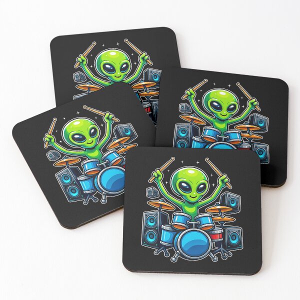 Item preview, Funny Alien Playing Drums Space Music Lover Drum designed and sold by JessicaMarque.