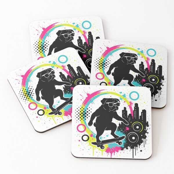 Item preview, Pug skateboarder frutiger metro grunge designed and sold by ghan19.