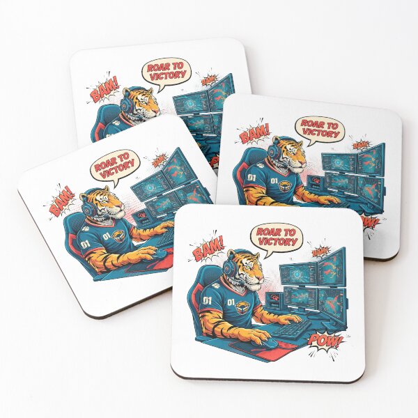 Item preview, Comic Book Style Tiger Gamer Roar to Victory designed and sold by SholoStudio.