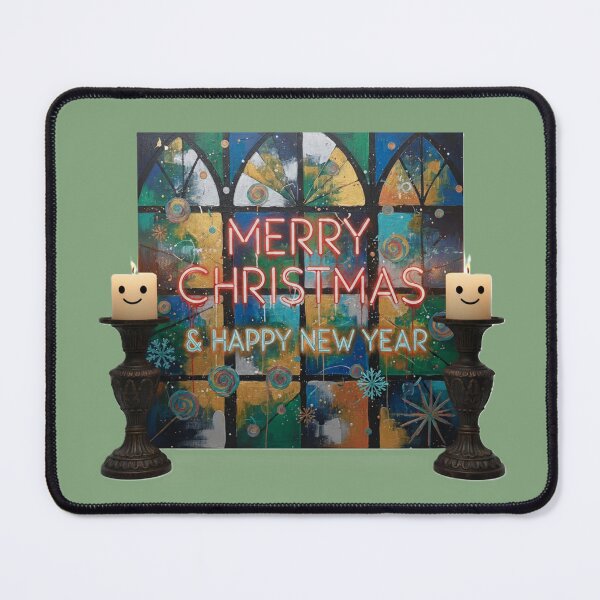 Item preview, Colorful Merry Christmas & Happy New Year Neon Art with Candles designed and sold by DroolWorthyUS.