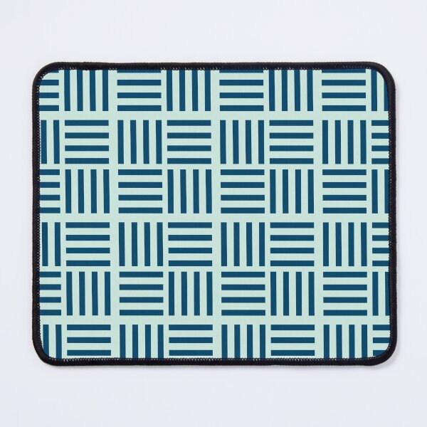 Item preview, Navy blue basketweave stripes pattern - geometric folk kitchen textile designed and sold by Aloloco.