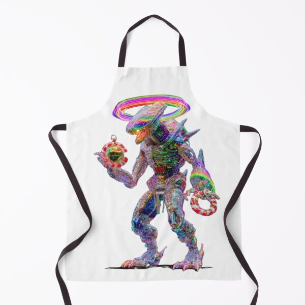 Item preview, Rainbow Neon Christmas Xenomorph Alien Monster Art designed and sold by AlexLineArt.