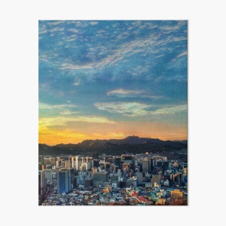 Artikel-Vorschau von Hohe Ansicht von Seoul während des Sonnenuntergangs, designt und verkauft von calinedesign.