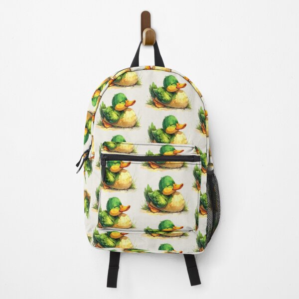 Item preview, A green duckling in watercolor style sunbathing designed and sold by LiskoDesign.