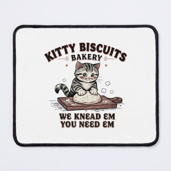 Item preview, Funny Kitty Biscuits Bakery Shirt, We Knead Em You Knead Em Shirt, Cat Owner Tee, Cute Cat Baking Shirt, Humorous Bakery Cat designed and sold by THREE LITTLE BEANS.