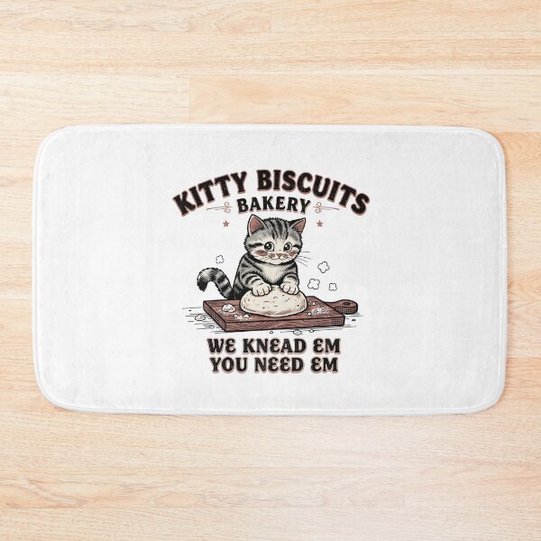 Item preview, Funny Kitty Biscuits Bakery Shirt, We Knead Em You Knead Em Shirt, Cat Owner Tee, Cute Cat Baking Shirt, Humorous Bakery Cat designed and sold by THREE LITTLE BEANS.