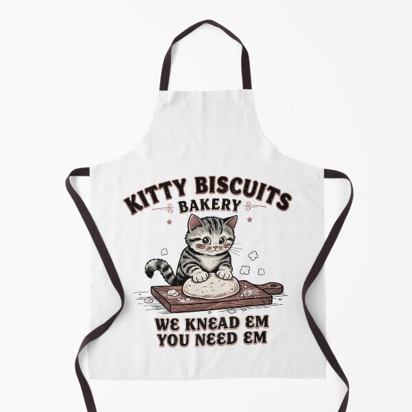 Item preview, Funny Kitty Biscuits Bakery Shirt, We Knead Em You Knead Em Shirt, Cat Owner Tee, Cute Cat Baking Shirt, Humorous Bakery Cat designed and sold by THREE LITTLE BEANS.