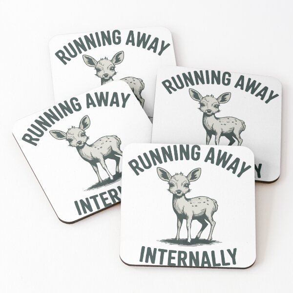 Item preview, Funny Running Away Internally Deer Humor Introvert Nature Quote designed and sold by IDesiwork ⭐⭐⭐⭐⭐.