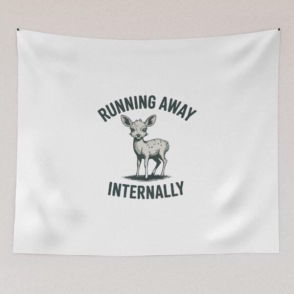 Item preview, Funny Running Away Internally Deer Humor Introvert Nature Quote designed and sold by IDesiwork ⭐⭐⭐⭐⭐.