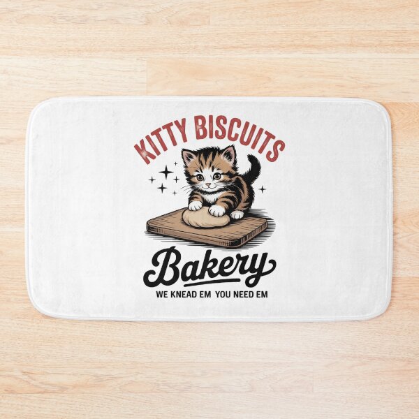 Item preview, Funny Kitty Biscuits Bakery Shirt, We Knead Em You Knead Em Shirt, Cat Owner Tee, Cute Cat Baking Shirt, Humorous Bakery Cat designed and sold by THREE LITTLE BEANS.