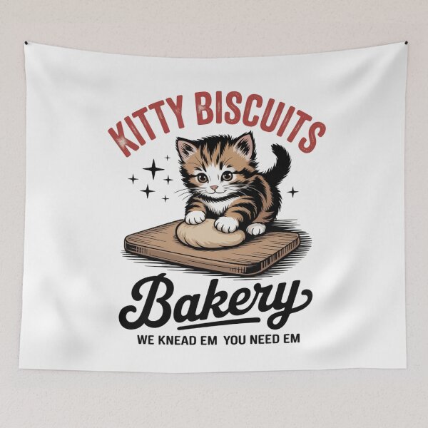 Item preview, Funny Kitty Biscuits Bakery Shirt, We Knead Em You Knead Em Shirt, Cat Owner Tee, Cute Cat Baking Shirt, Humorous Bakery Cat designed and sold by THREE LITTLE BEANS.