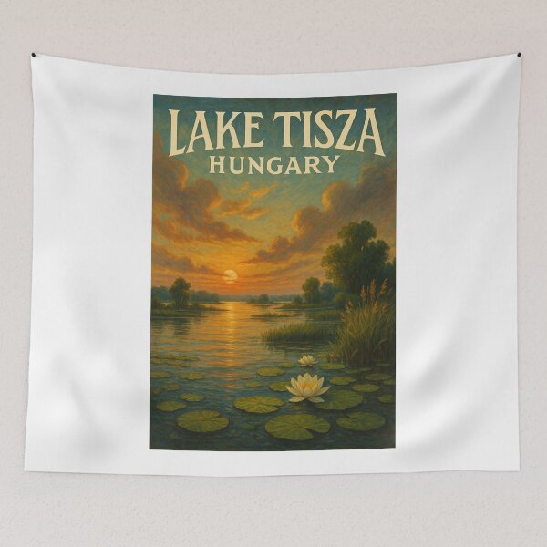 Item preview,  Sunset Over Lake Tisza with Lilies, Heves County, Hungary designed and sold by Aryabek.