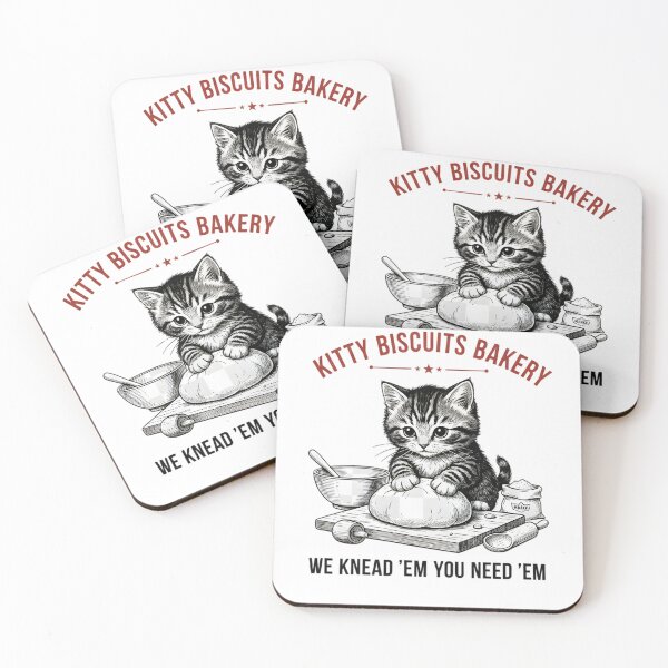 Item preview, Funny Kitty Biscuits Bakery Shirt, We Knead Em You Knead Em Shirt, Cat Owner Tee, Cute Cat Baking Shirt, Humorous Bakery Cat designed and sold by THREE LITTLE BEANS.