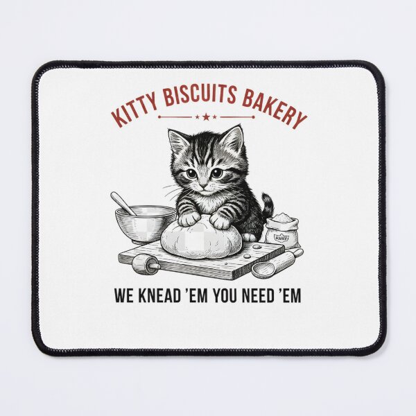 Item preview, Funny Kitty Biscuits Bakery Shirt, We Knead Em You Knead Em Shirt, Cat Owner Tee, Cute Cat Baking Shirt, Humorous Bakery Cat designed and sold by THREE LITTLE BEANS.