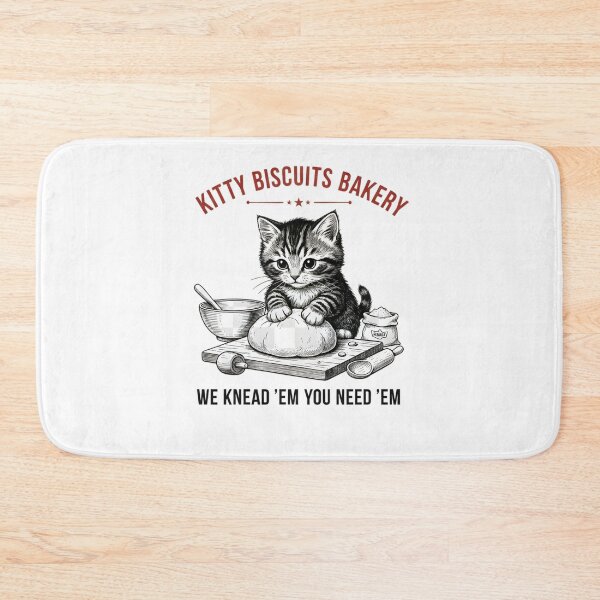 Item preview, Funny Kitty Biscuits Bakery Shirt, We Knead Em You Knead Em Shirt, Cat Owner Tee, Cute Cat Baking Shirt, Humorous Bakery Cat designed and sold by THREE LITTLE BEANS.