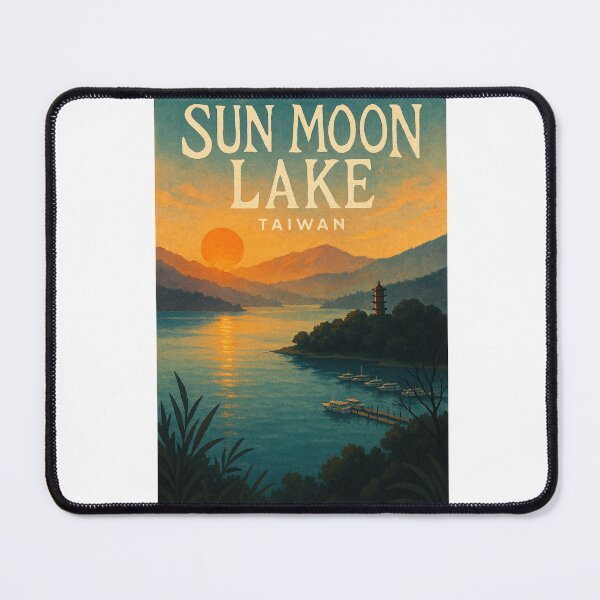 Item preview, Sun Moon Lake Sunset with Pagoda and Boats, Nantou County, Taiwan designed and sold by Aryabek.