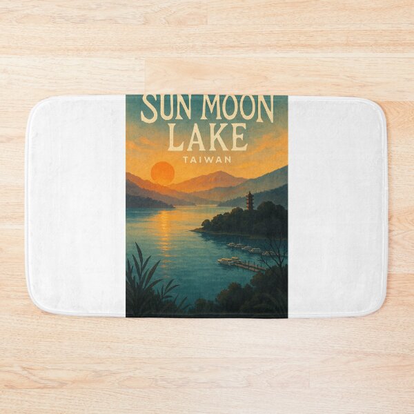 Item preview,  Sun Moon Lake Sunset with Pagoda and Boats, Nantou County, Taiwan designed and sold by Aryabek.