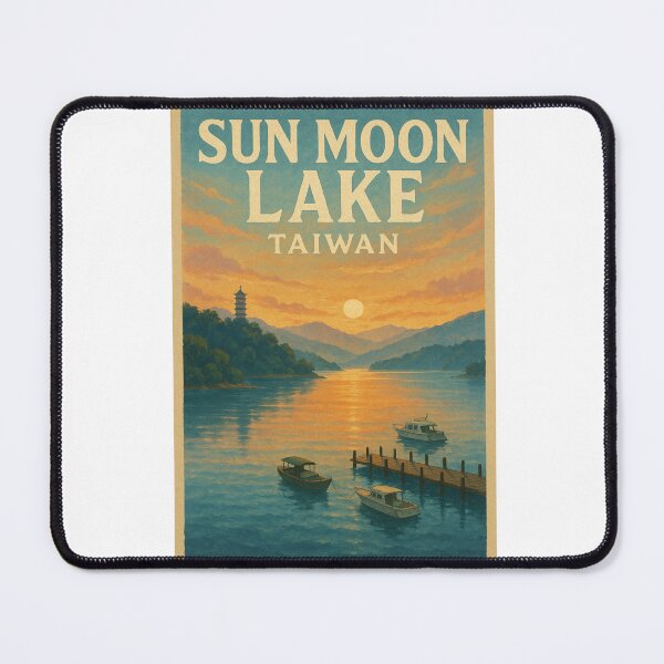Item preview,  Golden Sunset at Sun Moon Lake with Boats, Nantou County, Taiwan designed and sold by Aryabek.