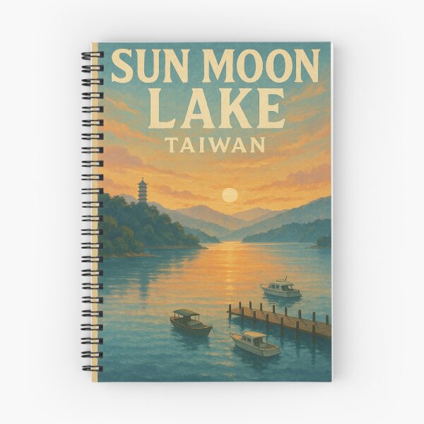Item preview,  Golden Sunset at Sun Moon Lake with Boats, Nantou County, Taiwan designed and sold by Aryabek.