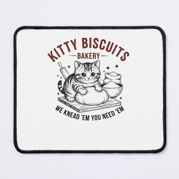Item preview, Funny Kitty Biscuits Bakery Shirt, We Knead Em You Knead Em Shirt, Cat Owner Tee, Cute Cat Baking Shirt, Humorous Bakery Cat designed and sold by THREE LITTLE BEANS.