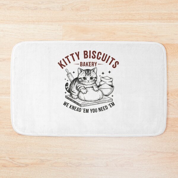 Item preview, Funny Kitty Biscuits Bakery Shirt, We Knead Em You Knead Em Shirt, Cat Owner Tee, Cute Cat Baking Shirt, Humorous Bakery Cat designed and sold by THREE LITTLE BEANS.