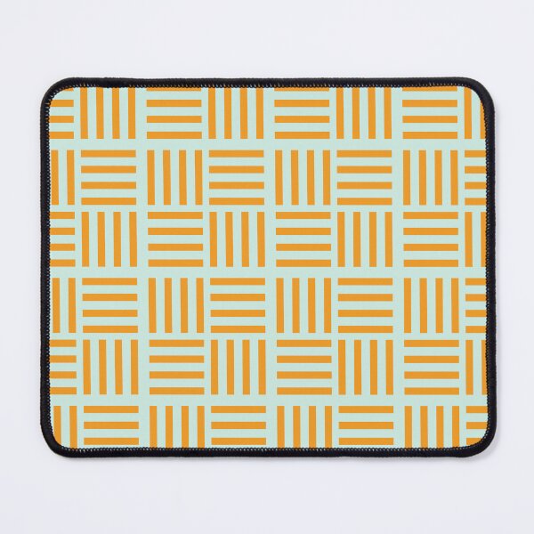 Item preview, Orange turquoise basketweave stripes pattern - geometric folk kitchen textile designed and sold by Aloloco.