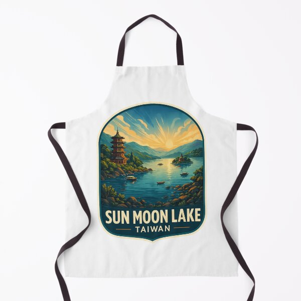 Item preview, Sunrise Over Sun Moon Lake with Pagodas and Boats, Taiwan designed and sold by Aryabek.