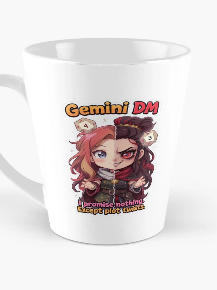 Thumbnail 3 of 4, Coffee Mug, Gemini DM – Unpredictable Dungeon Master Sticker designed and sold by RpgTools.