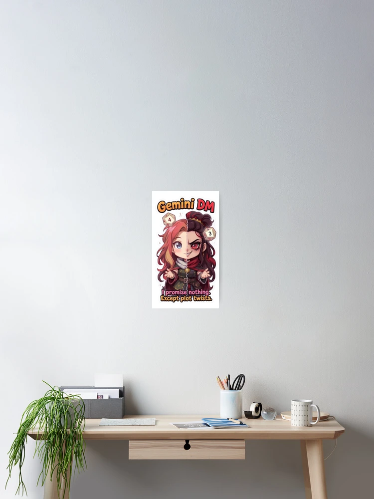 Thumbnail 2 of 3, Poster, Gemini DM – Unpredictable Dungeon Master Sticker designed and sold by RpgTools.
