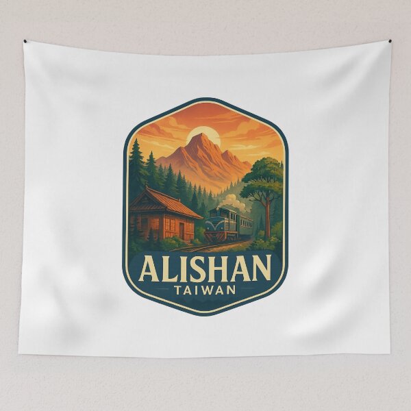Item preview, Sunrise at Alishan Forest Railway and Mountains, Taiwan designed and sold by Aryabek.