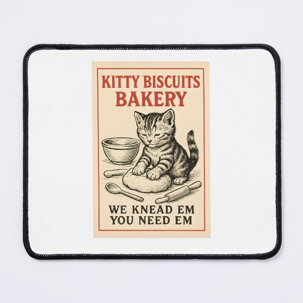 Item preview, Funny Kitty Biscuits Bakery Shirt, We Knead Em You Knead Em Shirt, Cat Owner Tee, Cute Cat Baking Shirt, Humorous Bakery Cat designed and sold by THREE LITTLE BEANS.