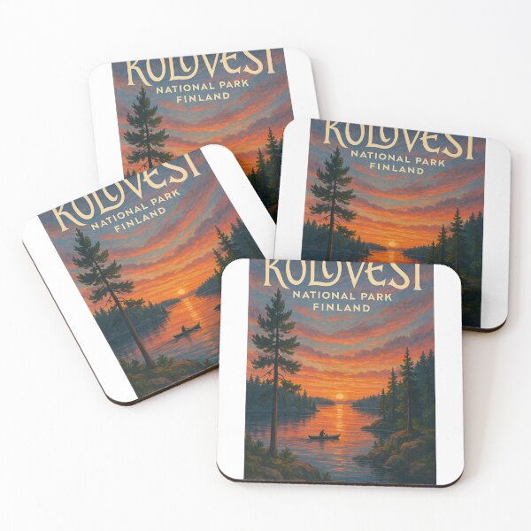 Item preview,  Sunset Canoeing at Kolovesi National Park, Etelä-Savo, Finland designed and sold by Aryabek.