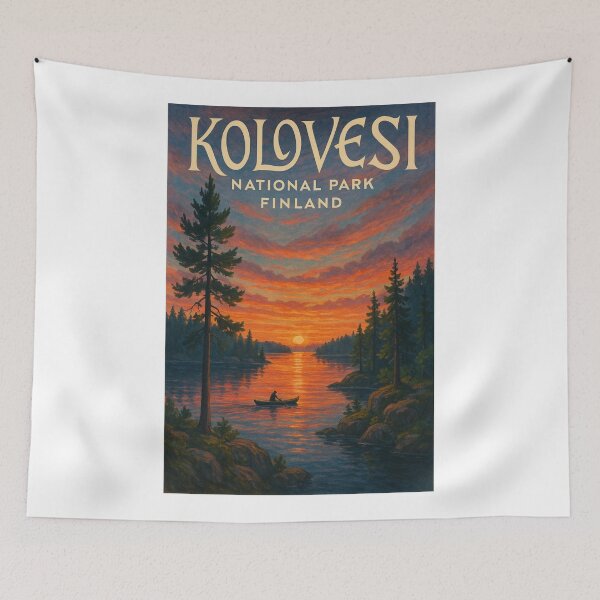 Item preview,  Sunset Canoeing at Kolovesi National Park, Etelä-Savo, Finland designed and sold by Aryabek.