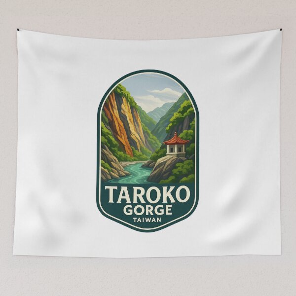 Item preview,  River View with Pavilion at Taroko Gorge, Hualien County, Taiwan designed and sold by Aryabek.