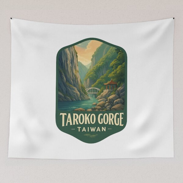 Item preview,  Bridge Over River in Taroko Gorge, Hualien County, Taiwan designed and sold by Aryabek.