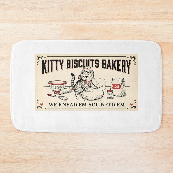 Item preview, Funny Kitty Biscuits Bakery Shirt, We Knead Em You Knead Em Shirt, Cat Owner Tee, Cute Cat Baking Shirt, Humorous Bakery Cat designed and sold by THREE LITTLE BEANS.