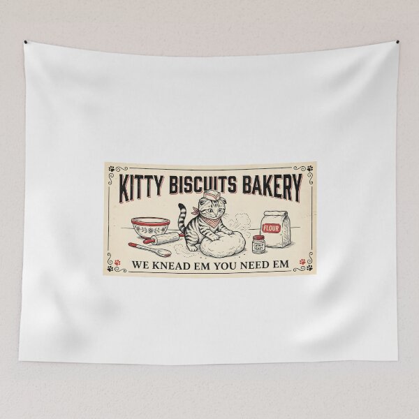 Item preview, Funny Kitty Biscuits Bakery Shirt, We Knead Em You Knead Em Shirt, Cat Owner Tee, Cute Cat Baking Shirt, Humorous Bakery Cat designed and sold by THREE LITTLE BEANS.