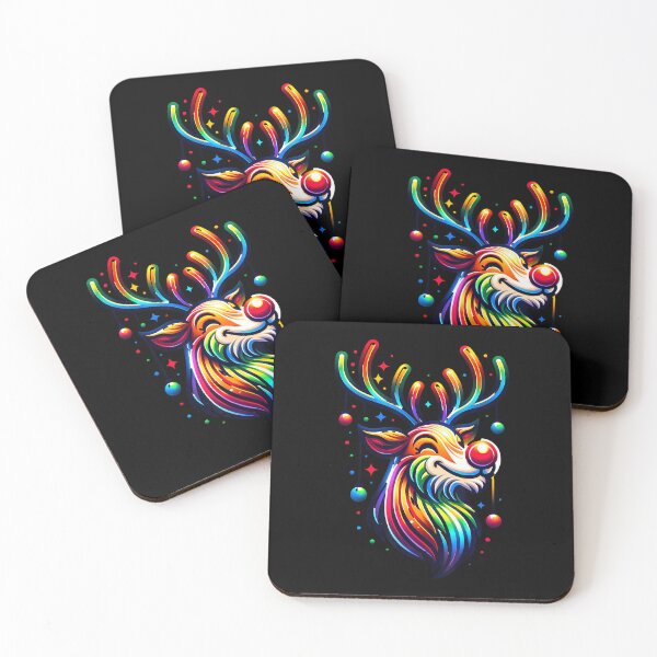 Item preview, Reindeer With Rainbow Antlers And A Nose Of Joyful Colors designed and sold by EarlineImogene.