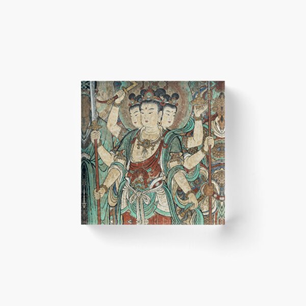 Item preview, Ancient Three-Headed Nezha Guardian Deity Mural designed and sold by zzz888.