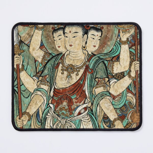 Item preview, Ancient Three-Headed Nezha Guardian Deity Mural designed and sold by zzz888.