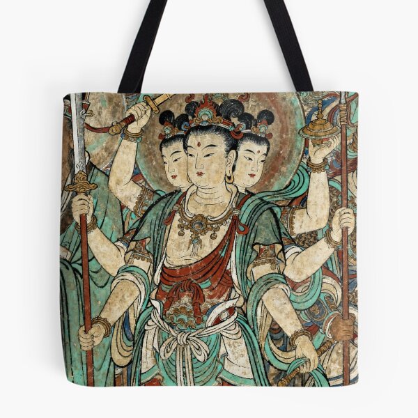 Item preview, Ancient Three-Headed Nezha Guardian Deity Mural designed and sold by zzz888.