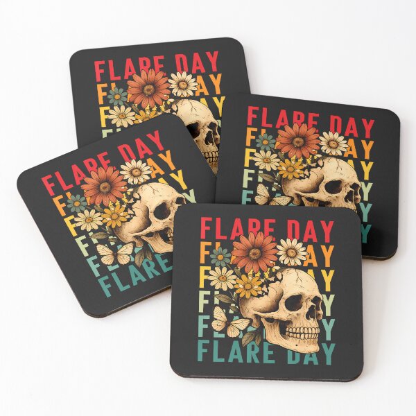 Item preview, Flare Day Fibromyalgia Dysautonomia Skull Invisible Illness designed and sold by ArleneJene.