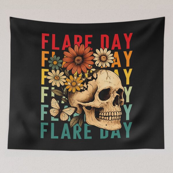 Item preview, Flare Day Fibromyalgia Dysautonomia Skull Invisible Illness designed and sold by ArleneJene.