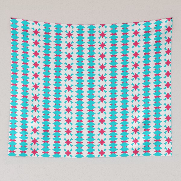 Item preview, Colorful Parrallel Star Abstract Herringbone Geometric Abstract Pattern Blue Pink designed and sold by RoyalStarsPatts.